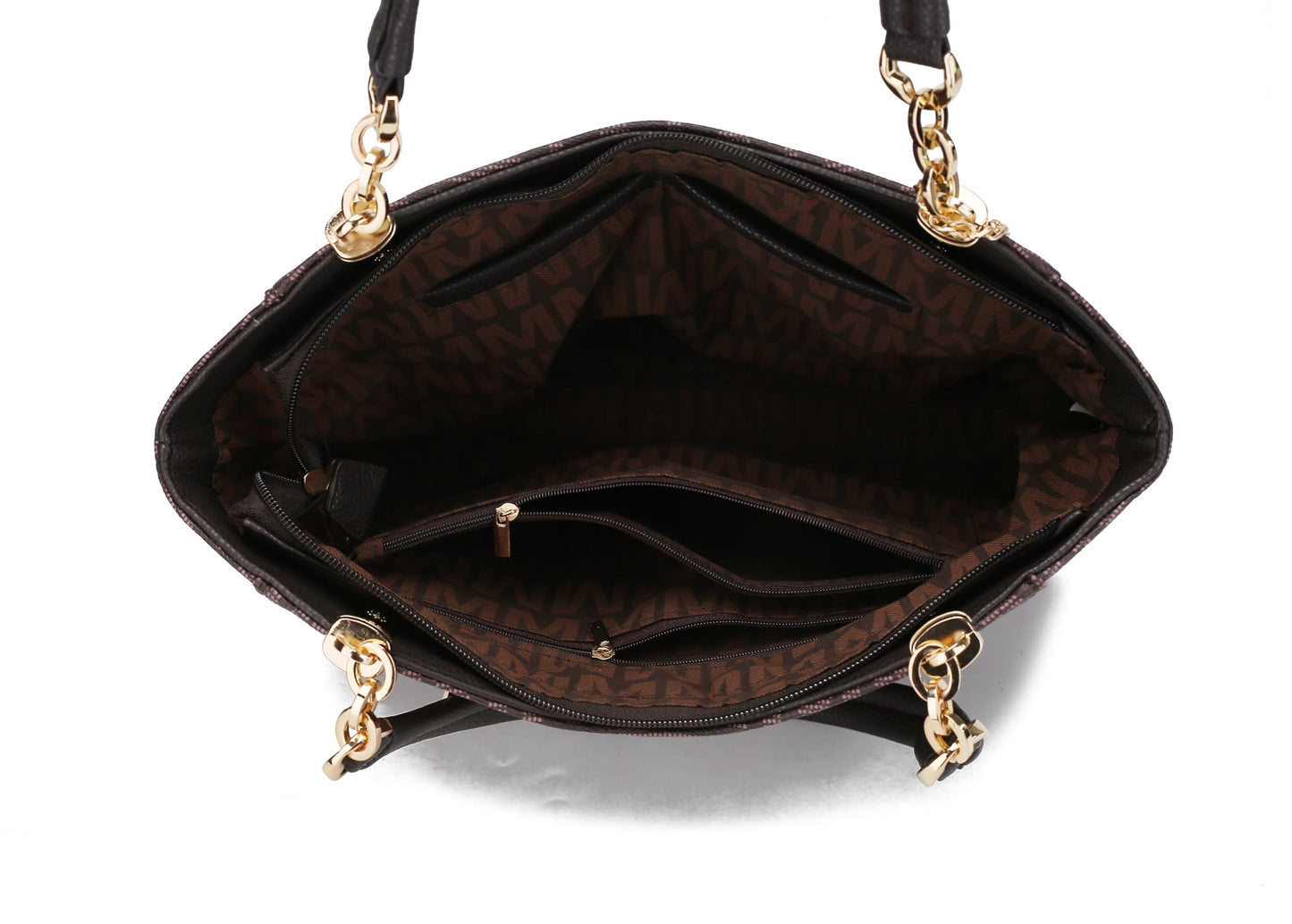 MKF Collection Shoulder Handbag For Women: Vegan Leather Satchel-Tote Bag, Relaxed Fit Top-Handle Purse, Ladies Pocketbook,Brown 