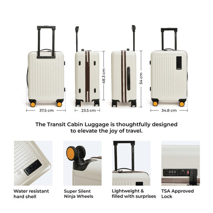 MOKOBARA The Transit Luggage Poly-Carbonate Hard Sided 8 Silent Ninja Wheels for Travelling (Still Loading Brownray, Cabin) 