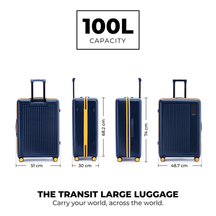 MOKOBARA The Transit Luggage Poly-Carbonate Hard Sided 8 Silent Ninja Wheels for Travelling (We Meet Again Sunray (Limited Edition) 2.0, Check-in Large) 