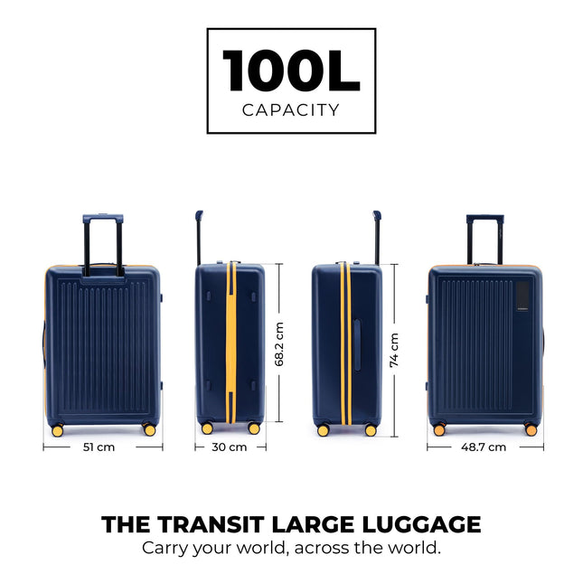 MOKOBARA The Transit Luggage Poly-Carbonate Hard Sided 8 Silent Ninja Wheels for Travelling (We Meet Again Sunray (Limited Edition) 2.0, Check-in Large) 