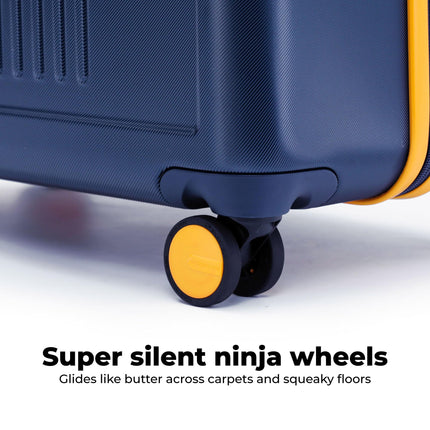 MOKOBARA The Transit Luggage Poly-Carbonate Hard Sided 8 Silent Ninja Wheels for Travelling (We Meet Again Sunray (Limited Edition) 2.0, Check-in Large) 