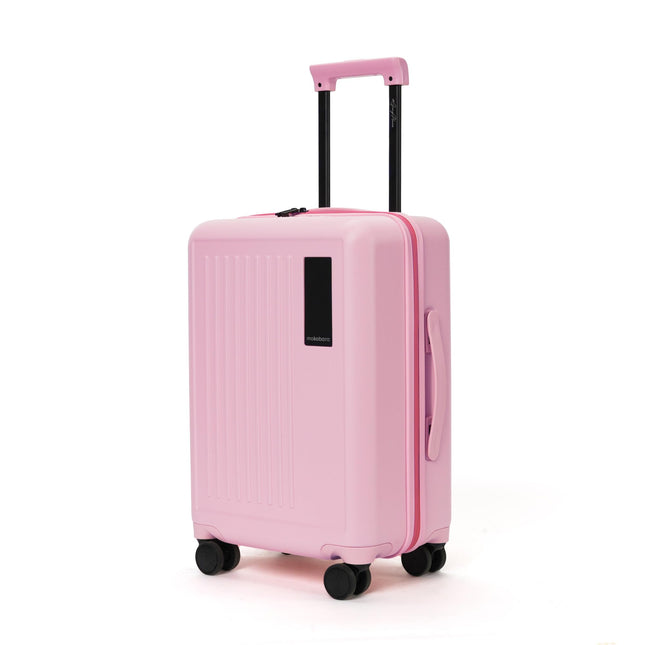 MOKOBARA The Transit Wave - Cabin Luggage | Small 54 Cm Pink Polycarbonate 8 Wheel Trolley Hardsided Spinner Suitcase With Built In Tsa Lock Travel Suitcase (Excuse Me) 