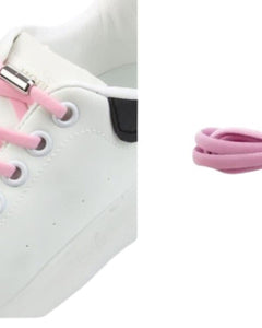 MOMISY No Tie Elastic Shoelaces, Semicircle Shoe Laces For Kids and Adult, Sneakers Shoelace Locks Laces Shoe Strings (Light Pink) 