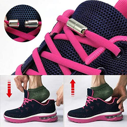 MOMISY No Tie Elastic Shoelaces, Semicircle Shoe Laces For Kids and Adult, Sneakers Shoelace Locks Laces Shoe Strings (Light Pink) 