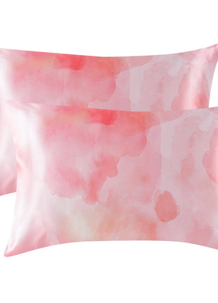 MR&HM Satin Pillowcase for Hair and Skin, Silk Satin Pillowcase 2 Pack, King Size Pillow Cases Set of 2, Silky Pillow Cover with Envelope Closure (20x40, Dream Pink) 