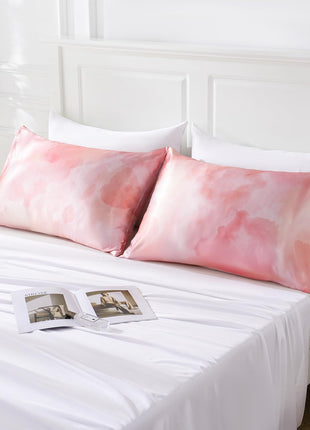 MR&HM Satin Pillowcase for Hair and Skin, Silk Satin Pillowcase 2 Pack, King Size Pillow Cases Set of 2, Silky Pillow Cover with Envelope Closure (20x40, Dream Pink) 