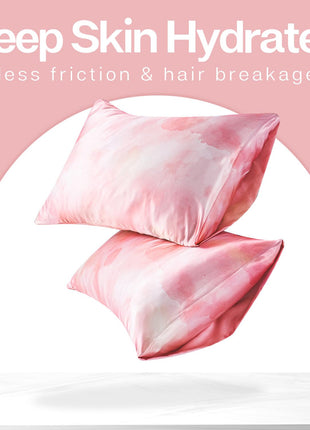 MR&HM Satin Pillowcase for Hair and Skin, Silk Satin Pillowcase 2 Pack, King Size Pillow Cases Set of 2, Silky Pillow Cover with Envelope Closure (20x40, Dream Pink) 