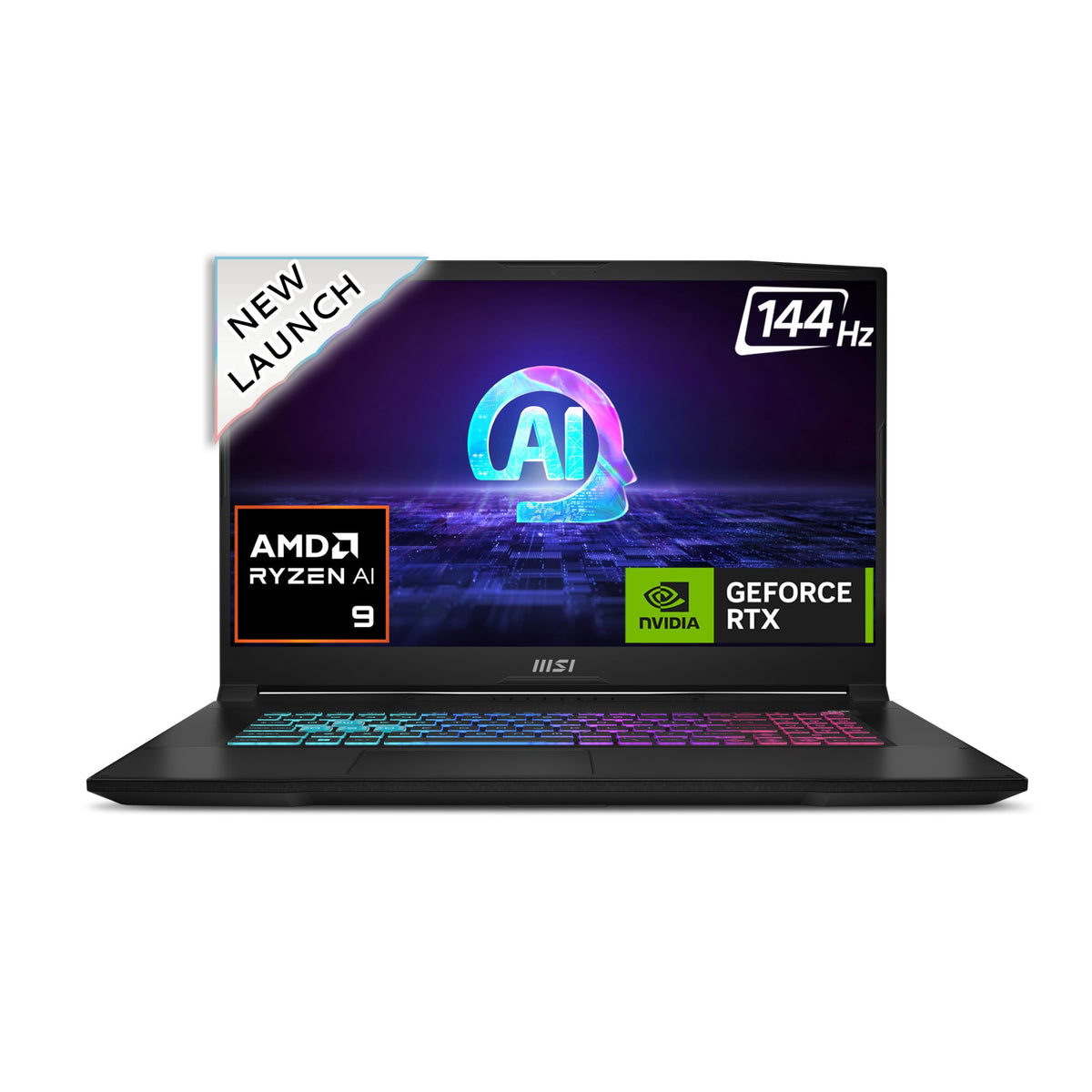 MSI Katana A17 AI, AMD 8th Gen. Ryzen 9 8945HS,Built-in AI, 44CM Laptop(16GB/1TB NVMe SSD/Windows 11 Home/Nvidia GeForce RTX4050, 6GB GDDR6/Black/2.6Kg), B8VE-884IN 