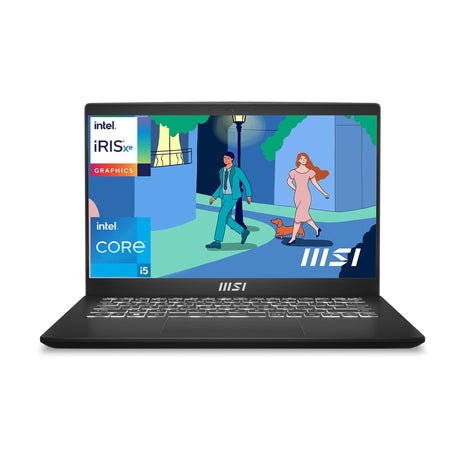 MSI Modern 14, Intel 12th Gen. i5-1235U, 36CM FHD 60Hz Laptop(16GB/512GB NVMe SSD/Windows 11 Home/MSO 2021/Intel Iris Xe Graphics/Classic Black/1.4Kg), C12MO-1212IN 