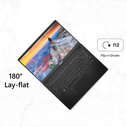 MSI Modern 15,AMD 7th Gen. Ryzen 5 7430U,40CM FHD 60Hz Thin & Light Laptop (16GB/512GB NVMe SSD/Windows 11 Home/Office 2021/AMD Radeon/Classic Black/1.75Kg) B7M-445IN 