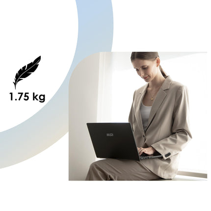 MSI Modern 15,AMD 7th Gen. Ryzen 5 7430U,40CM FHD 60Hz Thin & Light Laptop (16GB/512GB NVMe SSD/Windows 11 Home/Office 2021/AMD Radeon/Classic Black/1.75Kg) B7M-445IN 