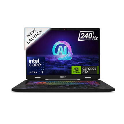 MSI Pulse 17 AI, Intel Core Ultra 7 155H, Built-in AI, 43CM 16:10 QHD+ 240Hz Gaming Laptop(16GB/1TB NVMe SSD/Windows 11 Home/NVIDIA GeForce RTX 4070, Core Black/2.8Kg), C1VGKG-031IN 
