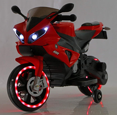 MUNMUN TOY S Kids Electric Ride-On Motorcycle Bike With Hand Accelerator, Lights, Horn, Usb Music, Dual Battery And Motor, Perfect For Children Ages 2-5, Red 