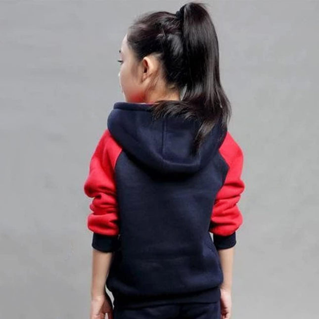 MYEONN Girls Cotton Graphic Print Full Sleeve Sweatshirt (Navy, 15-16 Years), Hooded 