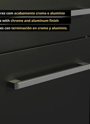 Madesa Compact Kitchen Set with Cabinets Ample Storage 229 Cm Wide with Multiple Compartments, 10 niches, 1 Drawers and PVC feet - Brown/Black 