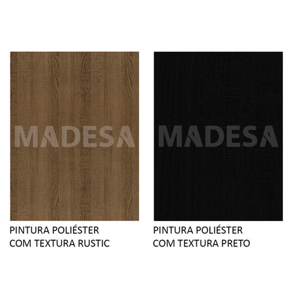 Madesa Compact Kitchen Set with Cabinets Ample Storage 229 Cm Wide with Multiple Compartments, 10 niches, 1 Drawers and PVC feet - Brown/Black 