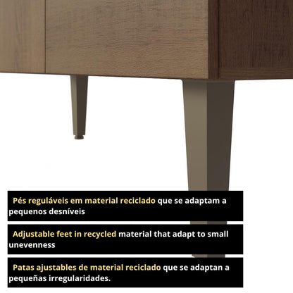 Madesa Compact Kitchen Set with Cabinets Ample Storage 235 Cm Wide with Multiple Compartments, 10 niches, 2 Drawers - Brown 