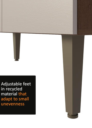 Madesa Compact Kitchen Set with Cabinets Ample Storage 235 Cm Wide with Multiple Compartments, 10 niches, 2 Drawers - Brown/Beige 