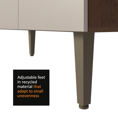 Madesa Compact Kitchen Set with Cabinets Ample Storage 235 Cm Wide with Multiple Compartments, 10 niches, 2 Drawers - Brown/Beige 