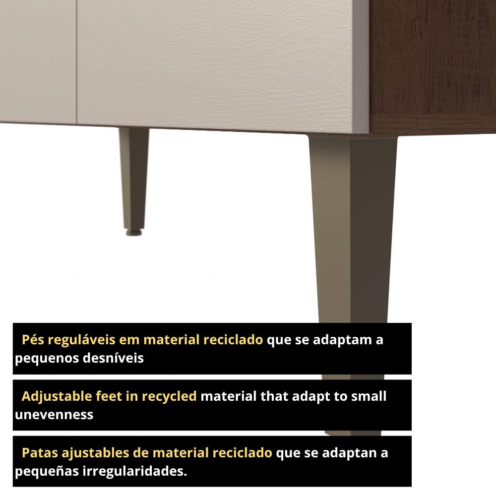 Madesa Compact Kitchen Set with Cabinets Ample Storage 235 Cm Wide with Multiple Compartments, 10 niches, 2 Drawers - Brown/Beige 