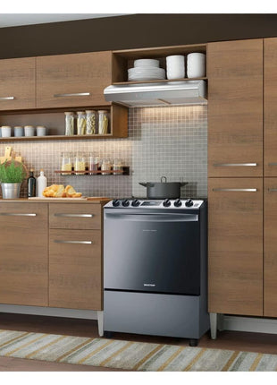 Madesa Full Modular Kitchen Complete Set with Cabinets Ample Storage 229 Cm Wide with Multiple Compartments, 4 Cabinets, 2 Pull-Out Drawers, Wall Hang - Brown 