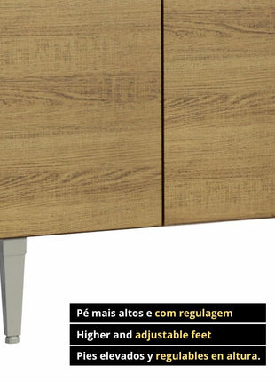 Madesa Full Modular Kitchen Complete Set with Cabinets Ample Storage 229 Cm Wide with Multiple Compartments, 4 Cabinets, 2 Pull-Out Drawers, Wall Hang - Brown 