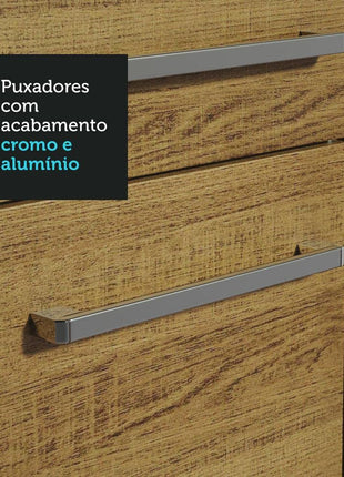 Madesa Full Modular Kitchen Complete Set with Cabinets Ample Storage 229 Cm Wide with Multiple Compartments, 4 Cabinets, 2 Pull-Out Drawers, Wall Hang - Brown, Wood 