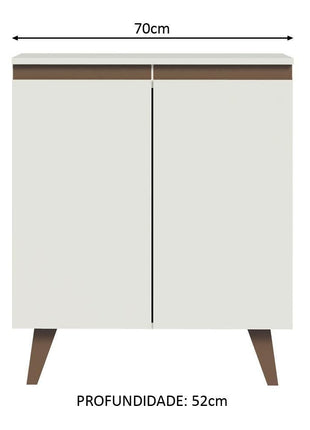 Madesa Modular Kitchen Cabinet with Ample Storage 70 Cm Wide, 1 Cabinet - White 