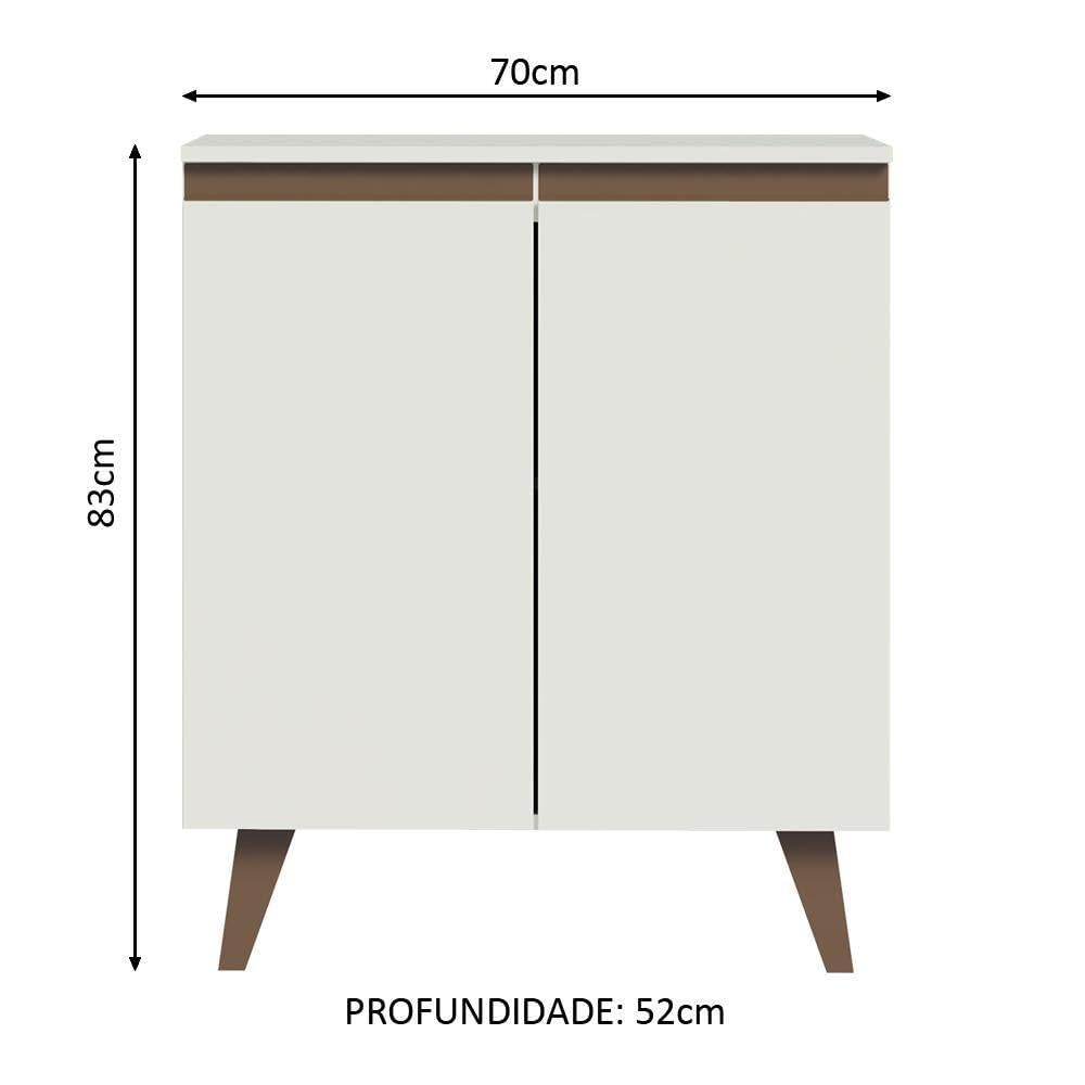 Madesa Modular Kitchen Cabinet with Ample Storage 70 Cm Wide, 1 Cabinet - White 