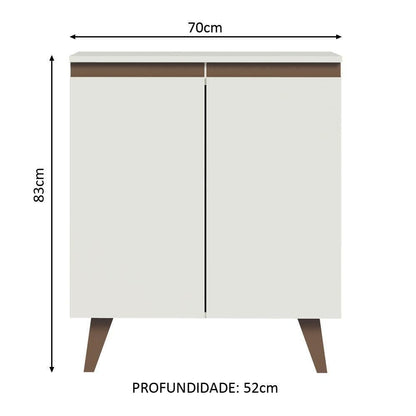 Madesa Modular Kitchen Cabinet with Ample Storage 70 Cm Wide, 1 Cabinet - White 