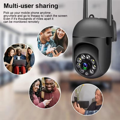 Maizic Smarthome Black Mini Fox 360° 3MP Full HD Smart Wi-Fi Security Camera, Wireless Indoor CCTV Cam | AI Person Detection | 2-Way Audio | Motion Detection | Color Night Vision CCTV Camera 