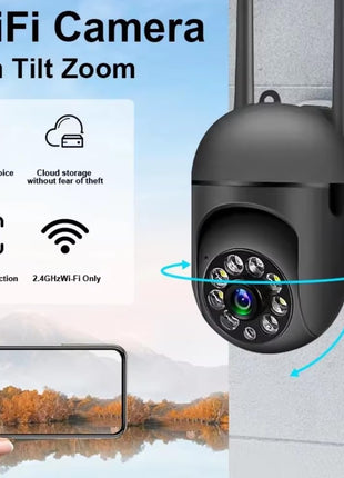 Maizic Smarthome Black Mini Fox 360° 3MP Full HD Smart Wi-Fi Security Camera, Wireless Indoor CCTV Cam | AI Person Detection | 2-Way Audio | Motion Detection | Color Night Vision CCTV Camera 
