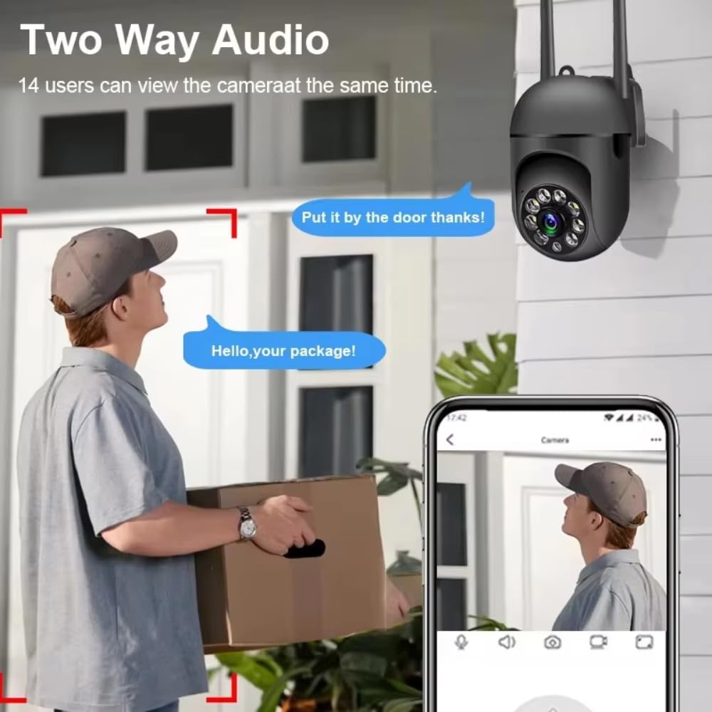 Maizic Smarthome Black Mini Fox 360° 3MP Full HD Smart Wi-Fi Security Camera, Wireless Indoor CCTV Cam | AI Person Detection | 2-Way Audio | Motion Detection | Color Night Vision CCTV Camera 