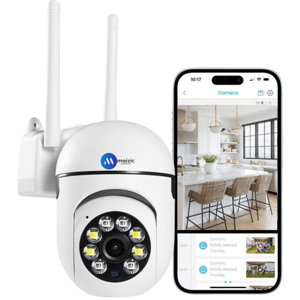 Maizic Smarthome Sricam Series 5 MP FHD 1440p Resolution, Full Color Night Vision, Two Way Audio, AI Human Detection, Motion Detection, PTZ Function, 360 Deg. CCTV Camera (Dual Lens) 