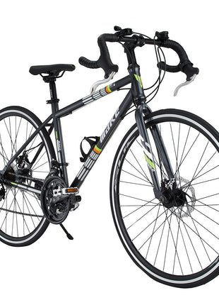 Make 700C Road Bike | 14-Speed Shimano Gear System | Dual Disc Brakes | Lightweight Alloy Rims | Durable 18-Inch Steel Frame | Unisex Bicycle for Sports & Fitness | Easy Assembly, Sleek Black Design 
