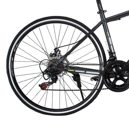 Make 700C Road Bike | 14-Speed Shimano Gear System | Dual Disc Brakes | Lightweight Alloy Rims | Durable 18-Inch Steel Frame | Unisex Bicycle for Sports & Fitness | Easy Assembly, Sleek Black Design 