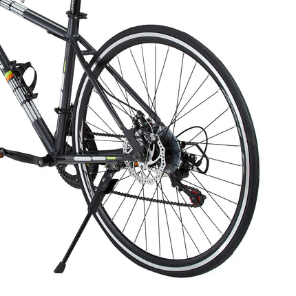 Make 700C Road Bike | 14-Speed Shimano Gear System | Dual Disc Brakes | Lightweight Alloy Rims | Durable 18-Inch Steel Frame | Unisex Bicycle for Sports & Fitness | Easy Assembly, Sleek Black Design 