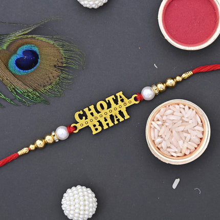 Makranaartandcraft Rakhi Gift Hamper for Brother - 2 Wooden Rakhi With 2 Ceramic Mugs & Roli-Chawal Packet (Variant 1), 325-330 Milliliter 