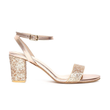 Marc Loire Women's Casual Soft Comfortable Gold Block Heels,Size: 3 