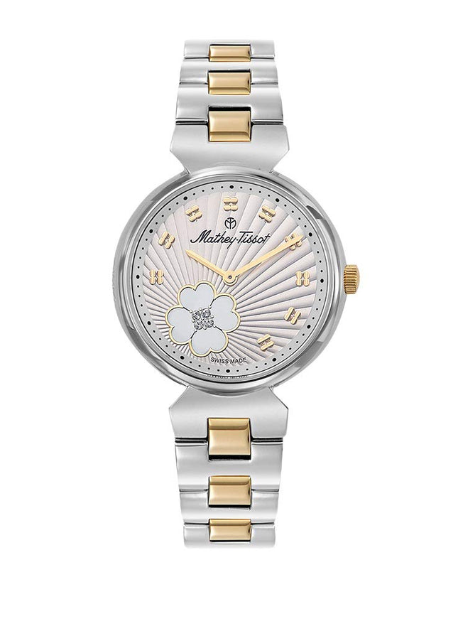 Mathey-Tissot Stainless Steel Analog Silver Dial Women's Watch-D1089Byi, Band Color-Two-Tone 