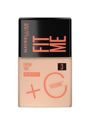 Maybelline New York Liquid Foundation, Lightweight Skin Tint With Spf 50 & Vitamin C, Natural Coverage, For Daily Use, Fit Me Fresh Tint, Shade 03, 30Ml 