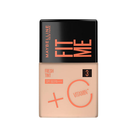 Maybelline New York Liquid Foundation, Lightweight Skin Tint With Spf 50 & Vitamin C, Natural Coverage, For Daily Use, Fit Me Fresh Tint, Shade 03, 30Ml 