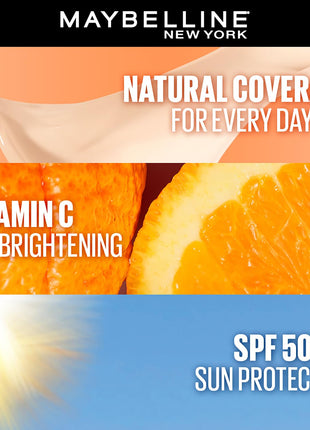 Maybelline New York Liquid Foundation, Lightweight Skin Tint With Spf 50 & Vitamin C, Natural Coverage, For Daily Use, Fit Me Fresh Tint, Shade 03, 30Ml 