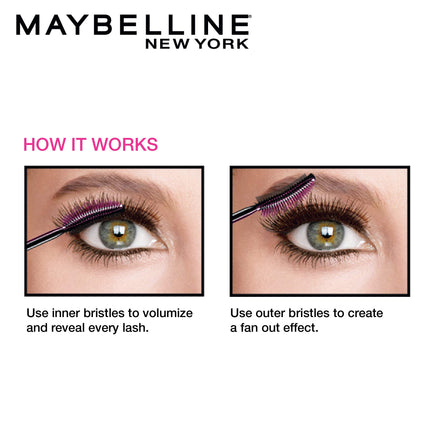 Maybelline New York Mascara, No-clumping, Fanning Brush, Waterproof, Lash Sensational, Black, 9ml 