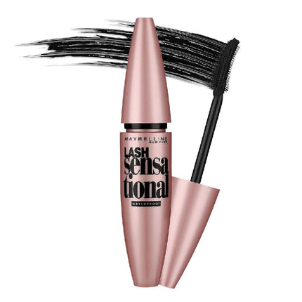Maybelline New York Mascara, No-clumping, Fanning Brush, Waterproof, Lash Sensational, Black, 9ml 