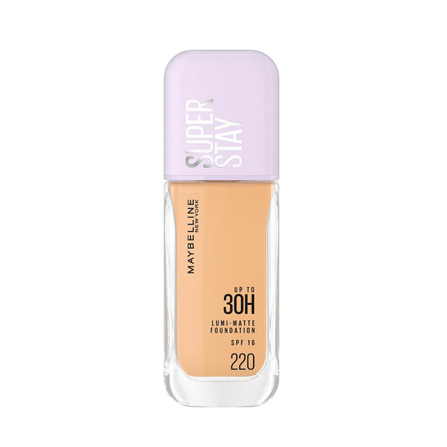 Maybelline New York Super Stay Lumi-Matte Liquid Foundation - 220, Up To 30H Long Wear, Water & Transfer Proof. SuperStay Lumi-Matte Liquid Foundation comes with Non-comedogenic & Vegan Formula | 35ml 