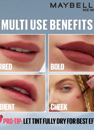 Maybelline New York Super Stay Teddy Tint - Lip and Cheek Color, Skinny Dip, 5ml | Teddy Soft Matte up to 12Hr | Multi Use | Comfortable Long wear formula |Buildable |Natural flushed look in one swipe 