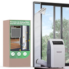 Memrita Sliding Door Seal Kit with Mesh Screen, Double Layer Seal Kit Insulate Heat and Reflect Sun Light, 10 x 76~92 Inches for Portable Air Conditioner Fit Both 5
