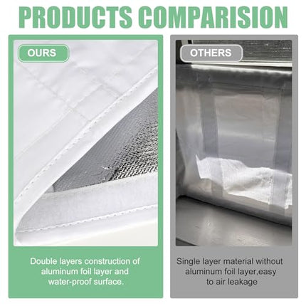 Memrita Sliding Door Seal Kit with Mesh Screen, Double Layer Seal Kit Insulate Heat and Reflect Sun Light, 10 x 76~92 Inches for Portable Air Conditioner Fit Both 5" and 5.9" Exhaust Hose 
