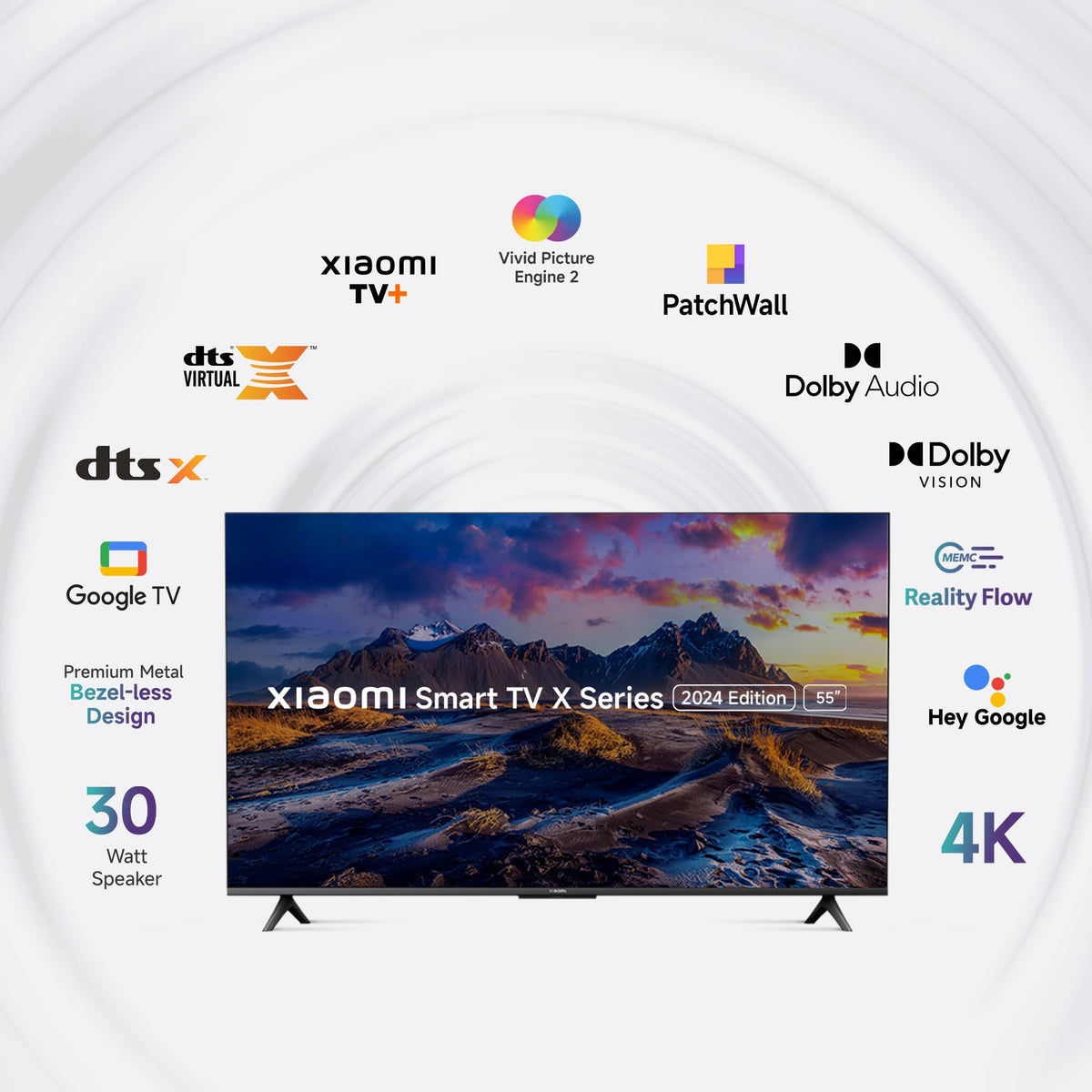 Mi Xiaomi 138 cm (55 inches) X Series 4K LED Smart Google TV L55MA-AIN (Black) 
